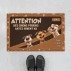 Tapis Personnalisé - Des Chiens Pourris Gâtés - Design Cuir -Cadeau Plus 4011DFR1 tapis personnalise des chiens pourris gates design cuir 4011d5n3c