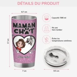 Mug Isotherme 590ml Personnalisé - Maman Chat Cœur - Paillette -Cadeau Plus 4012TFR3 mug isotherme 590ml personnalise maman chat coeur paillette 4012TKN0D