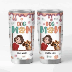 [Effet D'Impression 3D] Mug Isotherme 590ml Personnalisé - Maman Chien Mignonne