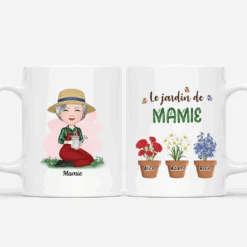 Mug Mamie Personnalisable - Le Jardin De Mamie - Design Mignon