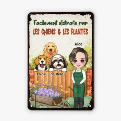 Plaque En Métal Personnalisée Avec Chien - Facilement Distraite