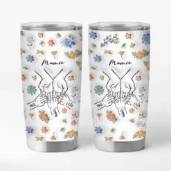 [Effet D'Impression 3D] Mug Isotherme 590ml Personnalisé - Maman - Fleurs Violettes