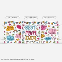 [Effet D'Impression 3D] Mug Personnalisé - Meilleure Maman Pour Toujours - Textes Colorés