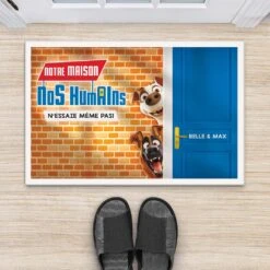 Paillasson Personnalisé Chien - Notre Maison Nos Humains -Cadeau Plus 4048DFR2 paillasson personnalise chien notre maison nos humains 4048d5m5c