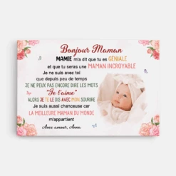 Toile Personnalisable Maman - Bonjour Maman - Visage