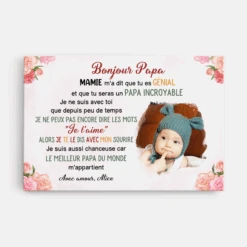 Toile Personnalisée - Bonjour Papa - Avec Photo