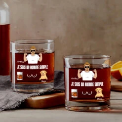 Verre À Whisky Personnalisé Avec Chien - Homme Simple