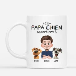 Mug Personnalisé - Cette Maman Chien Appartient À - Design Cartoon -Cadeau Plus 4071MFR1 mug personnalise chien ce papa appartient a design cartoon 4071m8i0c
