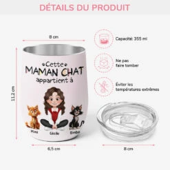 Mug Isotherme 355ml Personnalisé - Cette Maman Chat Appartient À - Design Cartoon -Cadeau Plus 4071TFR3 mug isotherme 355ml personnalise cette maman chat appartient a design cartoon 4071t8i0d