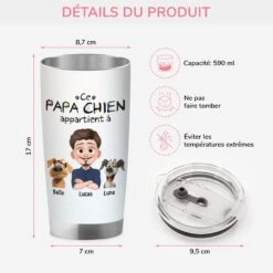 Mug Isotherme 590ml Personnalisé - Ce Papa Chien Appartient À - Design Cartoon -Cadeau Plus 4071TFR3 mug isotherme 590ml personnalise ce papa chien appartient a design cartoon 4071t8i0c