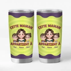 [Effet D'Impression 3D] Mug Isotherme 590ml Personnalisé - Ce Papa Appartient À - Vert Et Violet