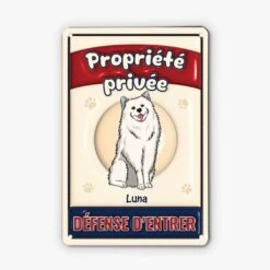 Plaque Personnalisée Pour Chien – Propriété Privée (3D Effet)