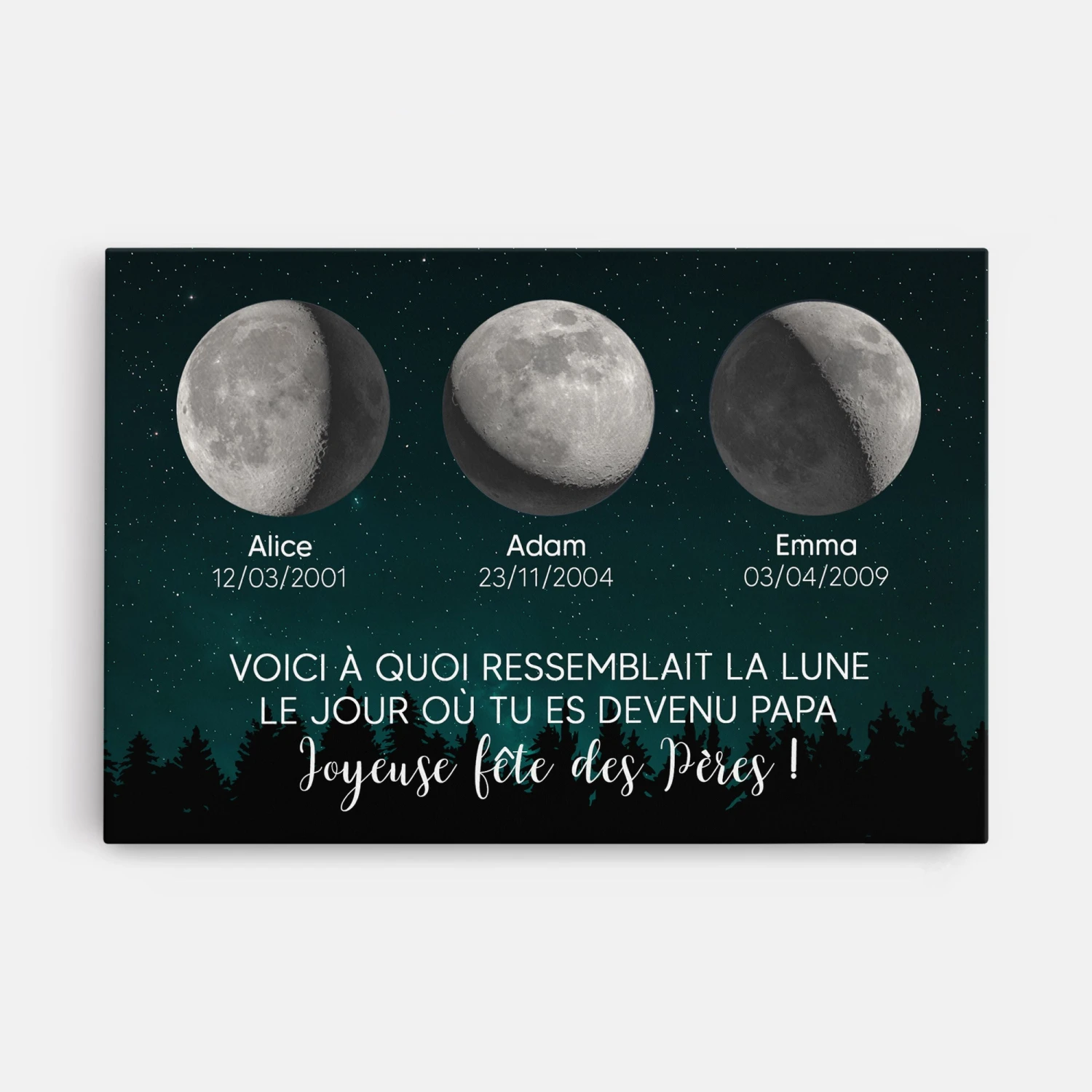 Toile Personnalisable Pour Papa/Maman - Voici À Quoi Ressemblait La Lune 3 Toile Personnalisable Pour Papa/Maman - Voici À Quoi Ressemblait La Lune
