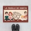 Paillasson Famille Design Cartoon Personnalisé -Cadeau Plus 4107DFR1 paillasson famille personnalisee design cartoon version rouge 4107dkt0i