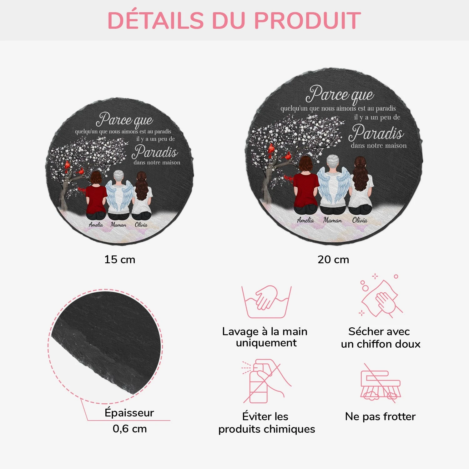 Pierre Personnalisée Famille – Un Peu De Paradis Chez Nous 6 Pierre Personnalisée Famille – Un Peu De Paradis Chez Nous – Image 4