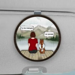 Clip Pare-soleil De Voiture - Tu Me Manques - Cadeau Commomératif Chien