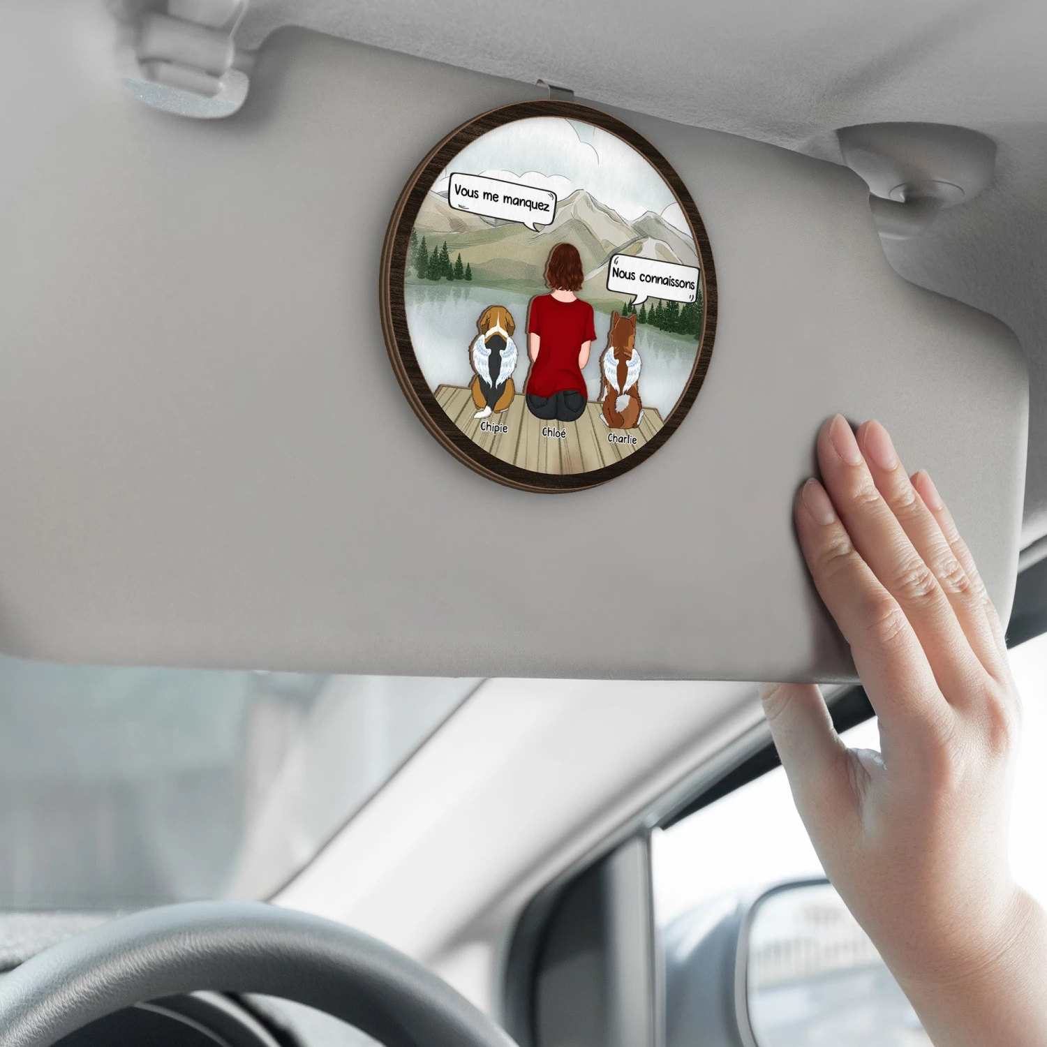 Clip Pare-soleil De Voiture - Tu Me Manques - Cadeau Commomératif Chien 4 Clip Pare-soleil De Voiture - Tu Me Manques - Cadeau Commomératif Chien – Image 2