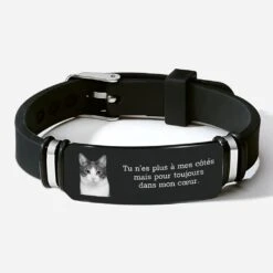 Bracelet Personnalisé Pour Chat - Pour Toujours Dans Mon Cœur - Photo