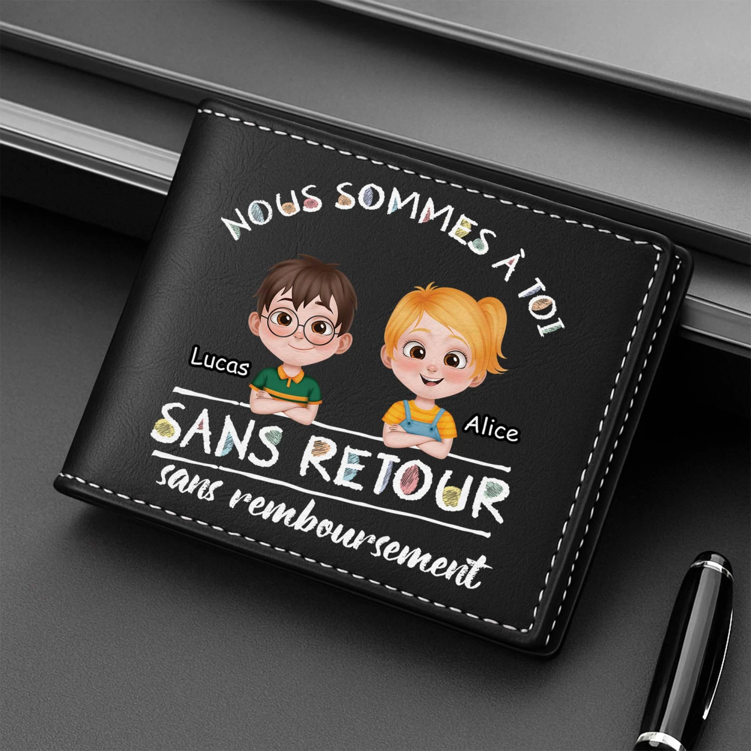 Portefeuille Personnalisé Papa - Nous Sommes À Toi 4 Portefeuille Personnalisé Papa - Nous Sommes À Toi – Image 2