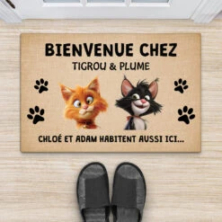 Paillasson Chat Personnalisé - Bienvenue Chez - Design Cartoon 6 Paillasson Chat Personnalisé - Bienvenue Chez - Design Cartoon -Cadeau Plus 4145DFR2 paillasson chat personnalise bienvenue chez design cartoon 4145d8i5d