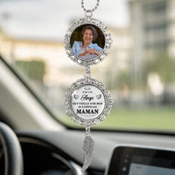 Pendentif Photo Pour Maman Personnalisé - J’ai Un Ange Qui Veille Sur Moi