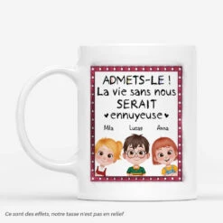 Mug Famille Personnalisé - La Vie Serait Ennuyeuse Sans Nous - Design Cartoon
