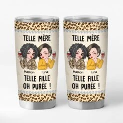 Mug Isotherme 590ml Personnalisé - Telle Mère Telle Fille - Motif Léopard
