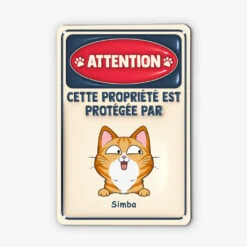 Plaque Personnalisée 3D – Propriété Protégée Par Chat
