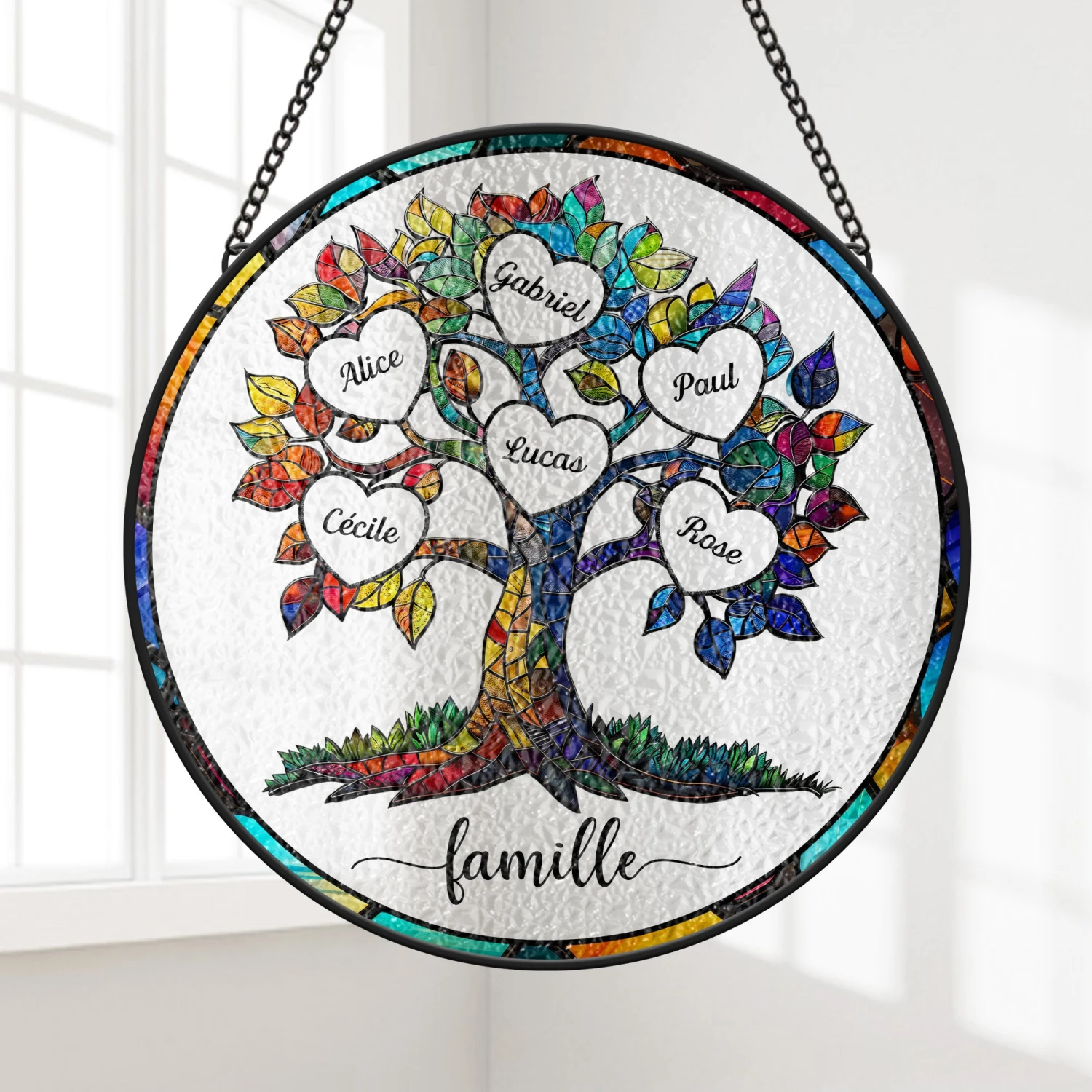 Attrape Soleil Personnalisé Famille Arbre D'amour 3 Attrape Soleil Personnalisé Famille Arbre D'amour