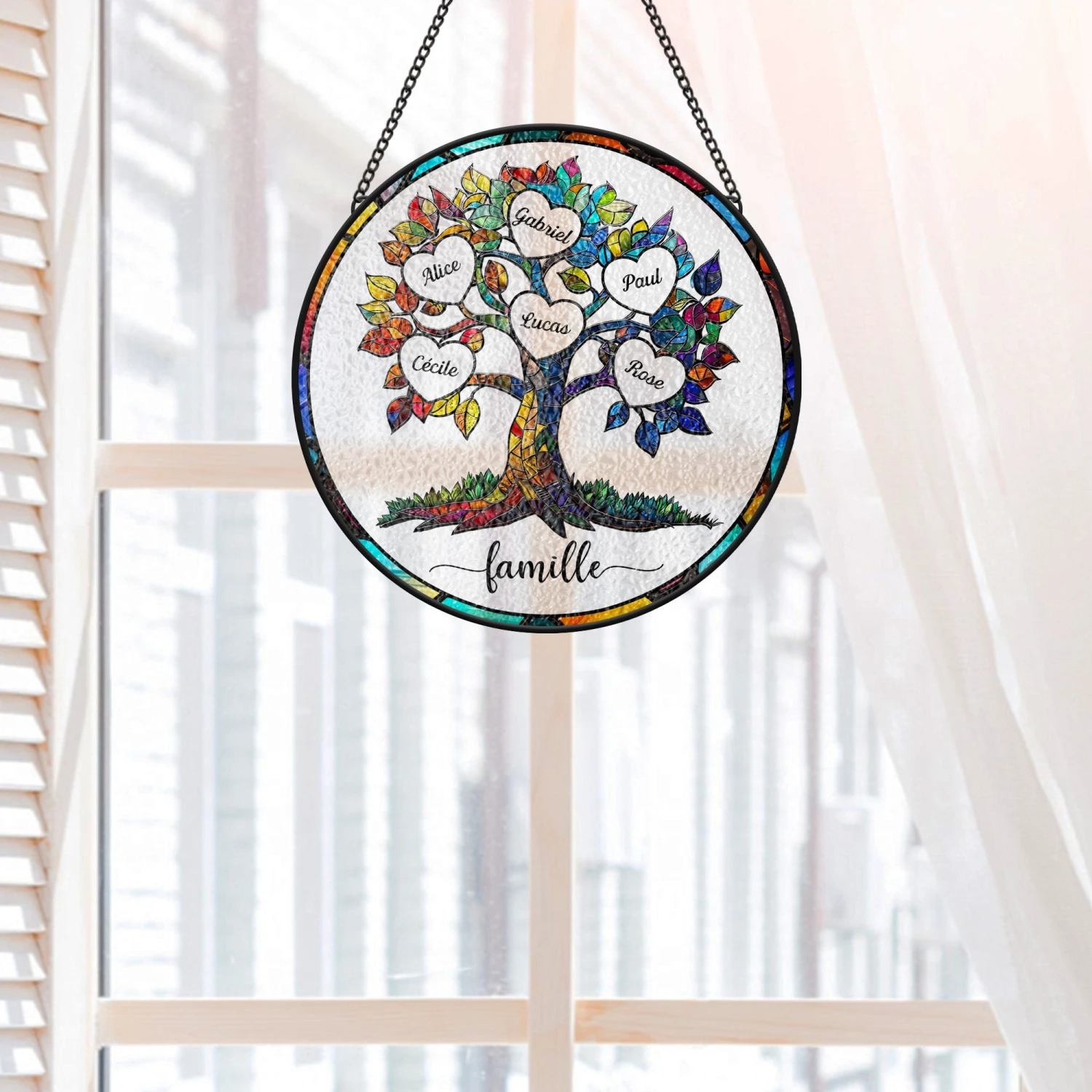 Attrape Soleil Personnalisé Famille Arbre D'amour 4 Attrape Soleil Personnalisé Famille Arbre D'amour – Image 2