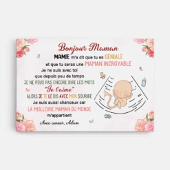 Toile Personnalisable Maman - Bé Dans Le Ventre