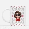 [Effet D'Impression 3D] Mug Personnalisé - Femme Cool - Design Cartoon - Nom