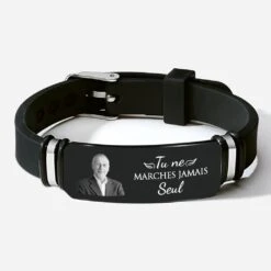 Bracelet Personnalisé - Tu Ne Marches Jamais Seule - Photo Pour Papi