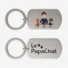 Porte-Clé Aluminium Personnalisé - Le Papa Chat - Design Cartoon -Cadeau Plus 4298JFR1 porte cle aluminium personnalise le papa chat design cartoon 4298j3l0d