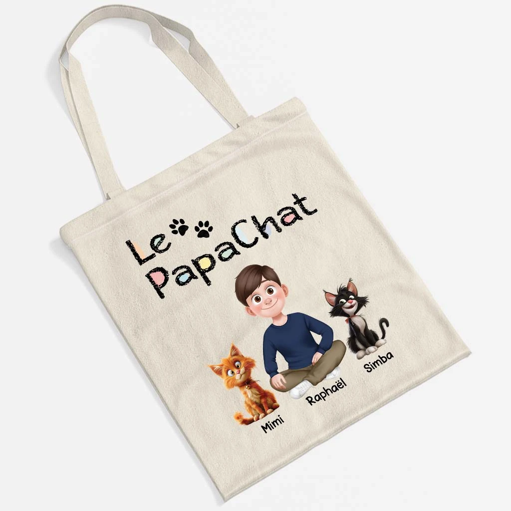 Tote Bag Personnalisé Avec Chat - La Maman Chat - Design Cartoon 4 Tote Bag Personnalisé Avec Chat - La Maman Chat - Design Cartoon – Image 2