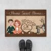 Paillasson Personnalisé Chat - Home Sweet Home Vintage - Design Cartoon -Cadeau Plus 4366DFR1 paillasson personnalise chat home sweet home vintage design cartoon 4366dkm0d