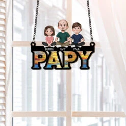 Attrape-soleil Vitrail Personnalisé Pour Papa - Design Cartoon -Cadeau Plus 4374UFR2 attrape soleil vitrail personnalise pour papa design cartoon 4374u6mnb