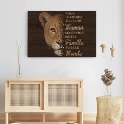 Toile Personnalisable Maman - Tu Es Le Monde - Version Lion -Cadeau Plus 4434CFR3 toile personnalisable maman tu es le monde version lion 4434c6tna