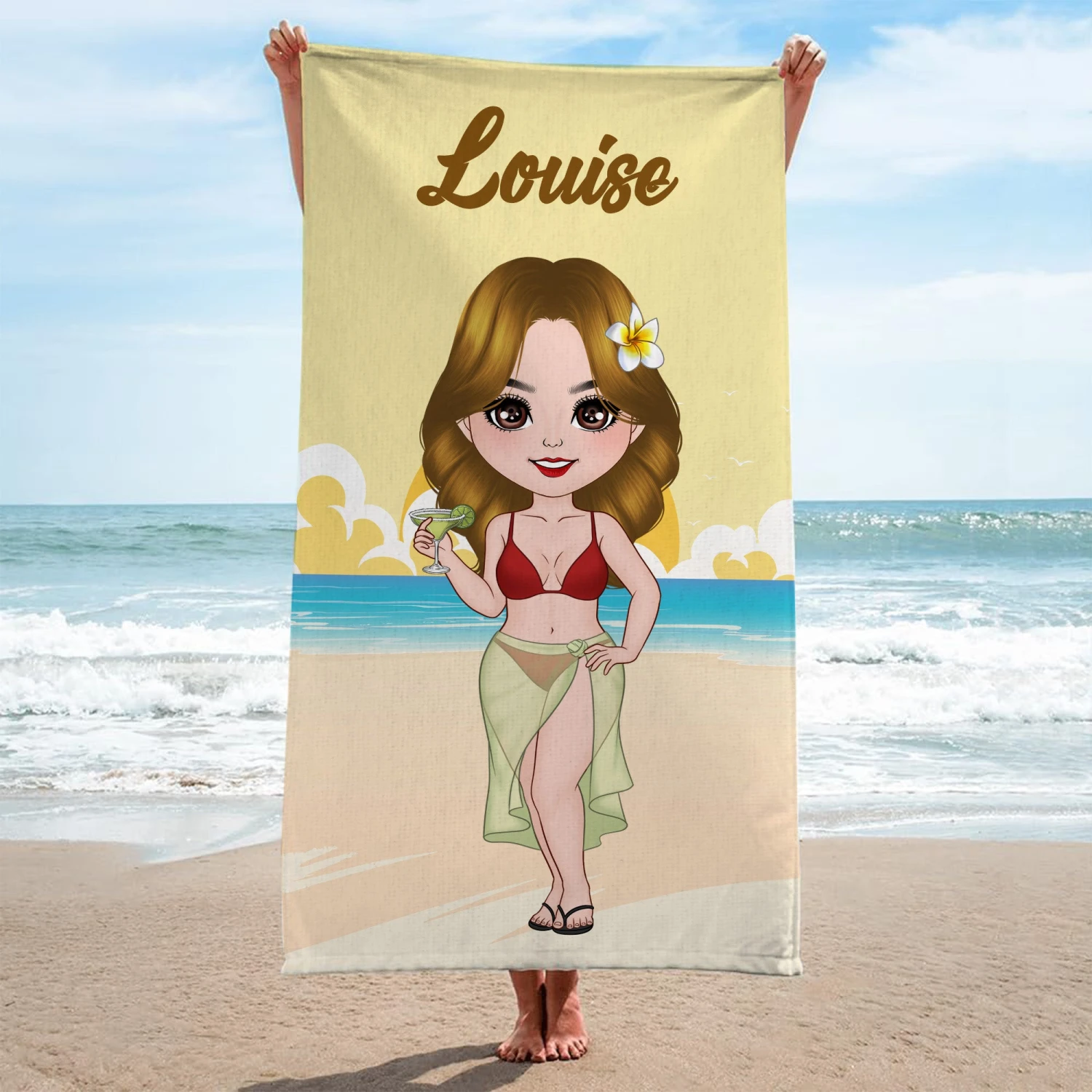 Serviette De Plage Personnalisée Homme En Vacances 4 Serviette De Plage Personnalisée Homme En Vacances – Image 2