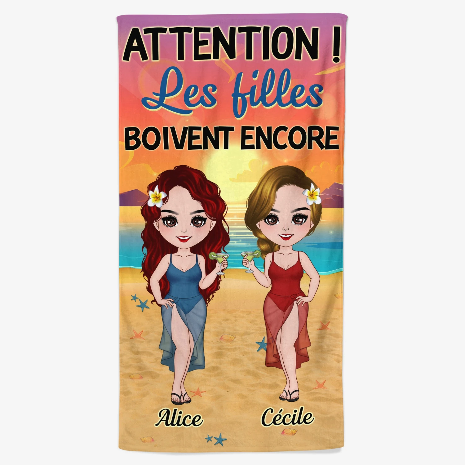 Serviette De Plage Personnalisée - Les Filles Boivent Encore 3 Serviette De Plage Personnalisée - Les Filles Boivent Encore