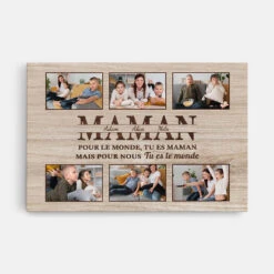Toile Personnalisée Photo Maman Tu Es Le Monde