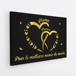 Toile Personnalisable - Pour La Meilleure Mamie - Cœur D'Or -Cadeau Plus 4469CFR2 toile personnalisable pour la meilleure mamie coeur dor 4469c8m3a