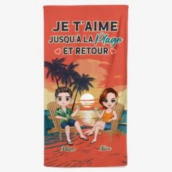 Serviette De Plage Personnalisée - Jusqu’à La Plage Et Retour