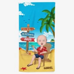 Serviette De Plage Personnalisé - Légende Retraitée