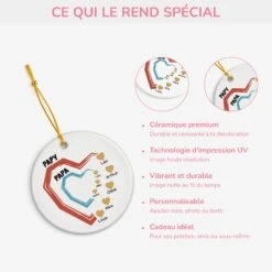 Ses Petits Cœurs - Ornement Céramique Personnalisé Pour Papa Papy -Cadeau Plus 4492OFR4 ses petits coeurs ornement ceramique personnalise pour papa papy 4492otmab