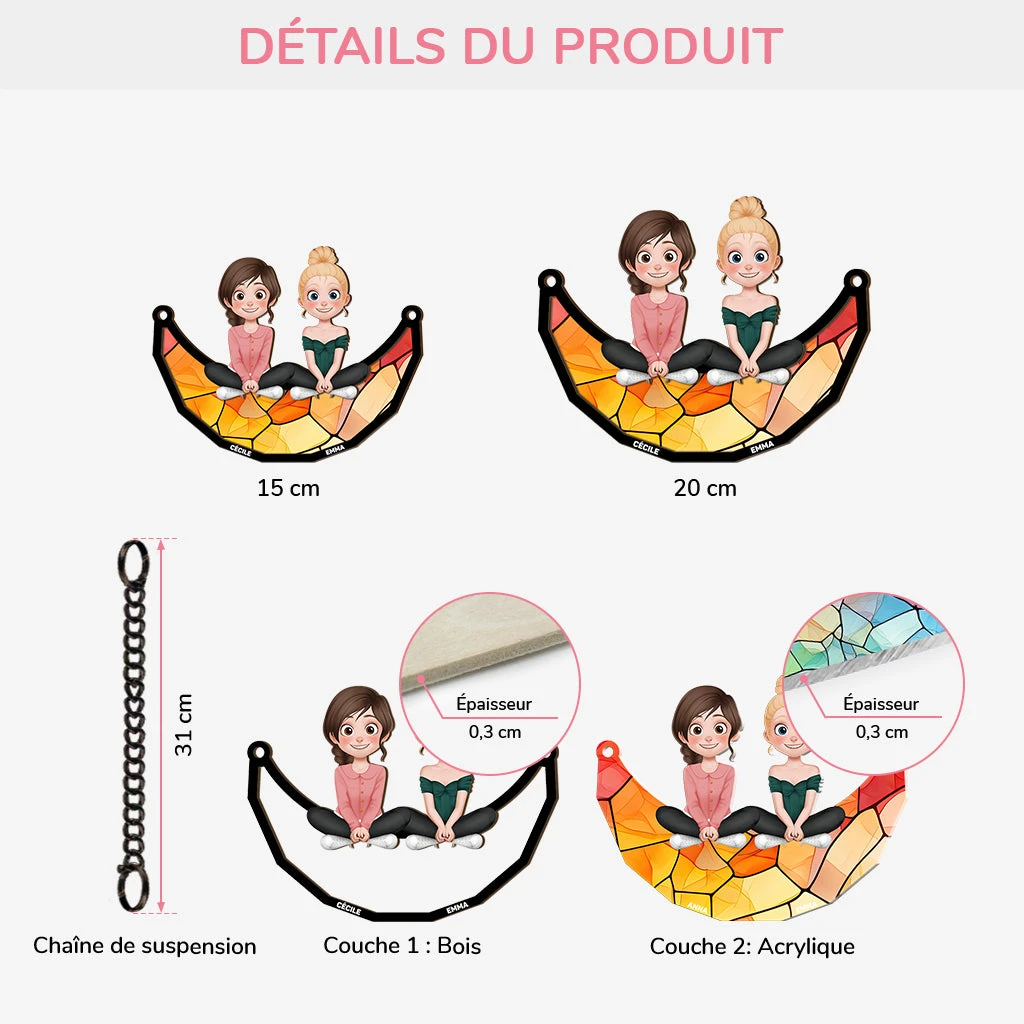 Attrape-soleil Vitrail Personnalisé Meilleure Amie 5 Attrape-soleil Vitrail Personnalisé Meilleure Amie – Image 3