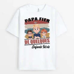 T-shirt Personnalisé Papa - Fier Père - Design Cartoon