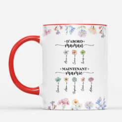 Mug Personnalisé - D'Abord Maman Maintenant Mamie - Floral -Cadeau Plus 4544MFR2 mug personnalise dabord maman maintenant mamie floral 4544m5k5a