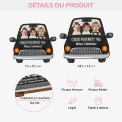 Clip Pare-Soleil De Voiture Personnalisé Papa - Conduis Prudemment - Version Voiture -Cadeau Plus 4565GFR4 clip pare soleil de voiture personnalise papa conduis prudemment version voiture 4565gtqnb
