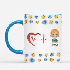 [Effet D'Impression 3D] Mug Personnalisé Famille - Mon Enfant - Cœurs Et Étoiles -Cadeau Plus 4604MFR2 effet dimpression 3d mug personnalise famille mon enfant coeurs et etoiles 4604m3q0b